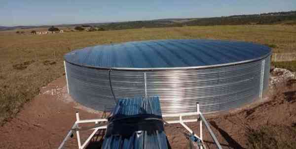 Covered steel farm tank