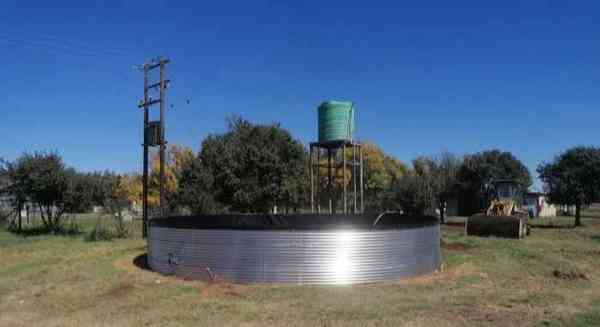 Open galvanised farm dam
