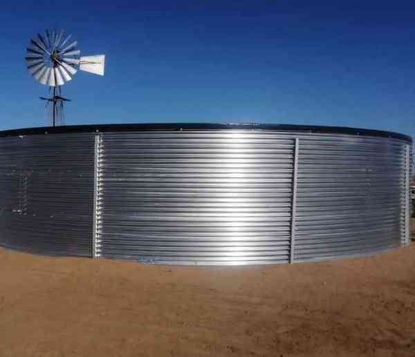 Classic galvanised farm dam